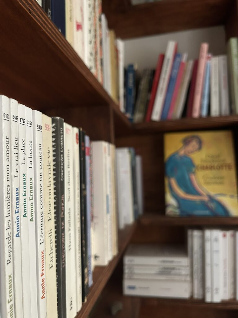 bookshelves with french books